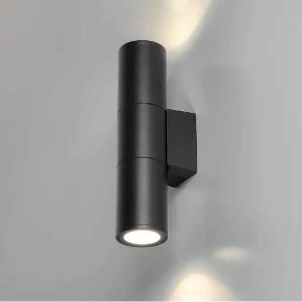 Aplică de exterior 2xGU10/35W/230V IP54 negru rotund