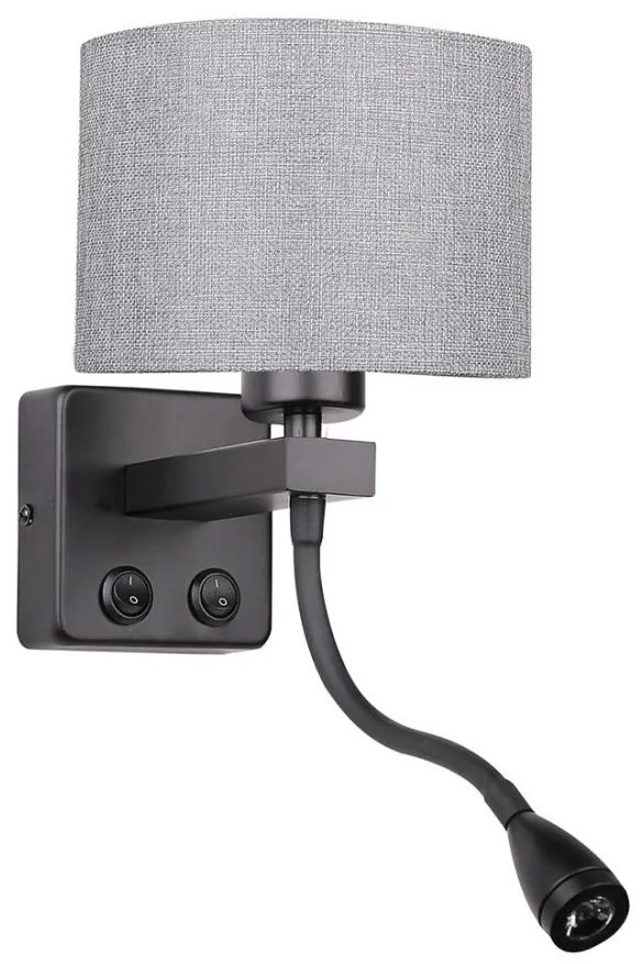 Corp de iluminat LED flexibil POLO 1xE27/40W+LED/2W 230V negru