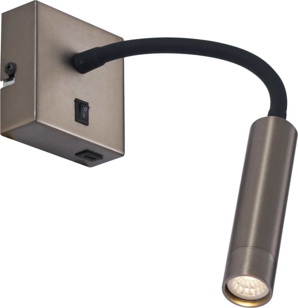 Set de 2 aplice moderne Gunmetal cu USB-C - Gosna