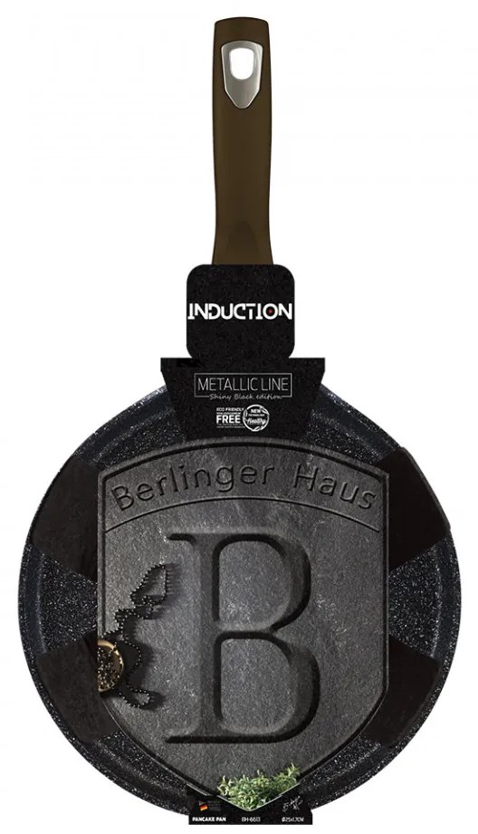Tigaie pentru clatite 25 cm Metallic Line Shiny Black Edition Berlinger Haus BH 6613