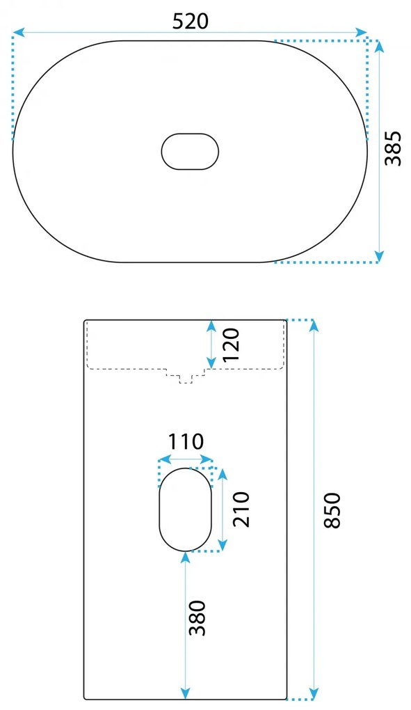 Lavoar de sine statator alb lucios, oval, Rea Dolce