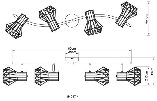 Globo 54017-4 - Lampă spot PRISKA 4xE27/40W/230V