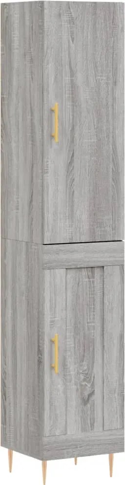 vidaXL Dulap înalt, gri sonoma, 34,5x34x180 cm, lemn prelucrat