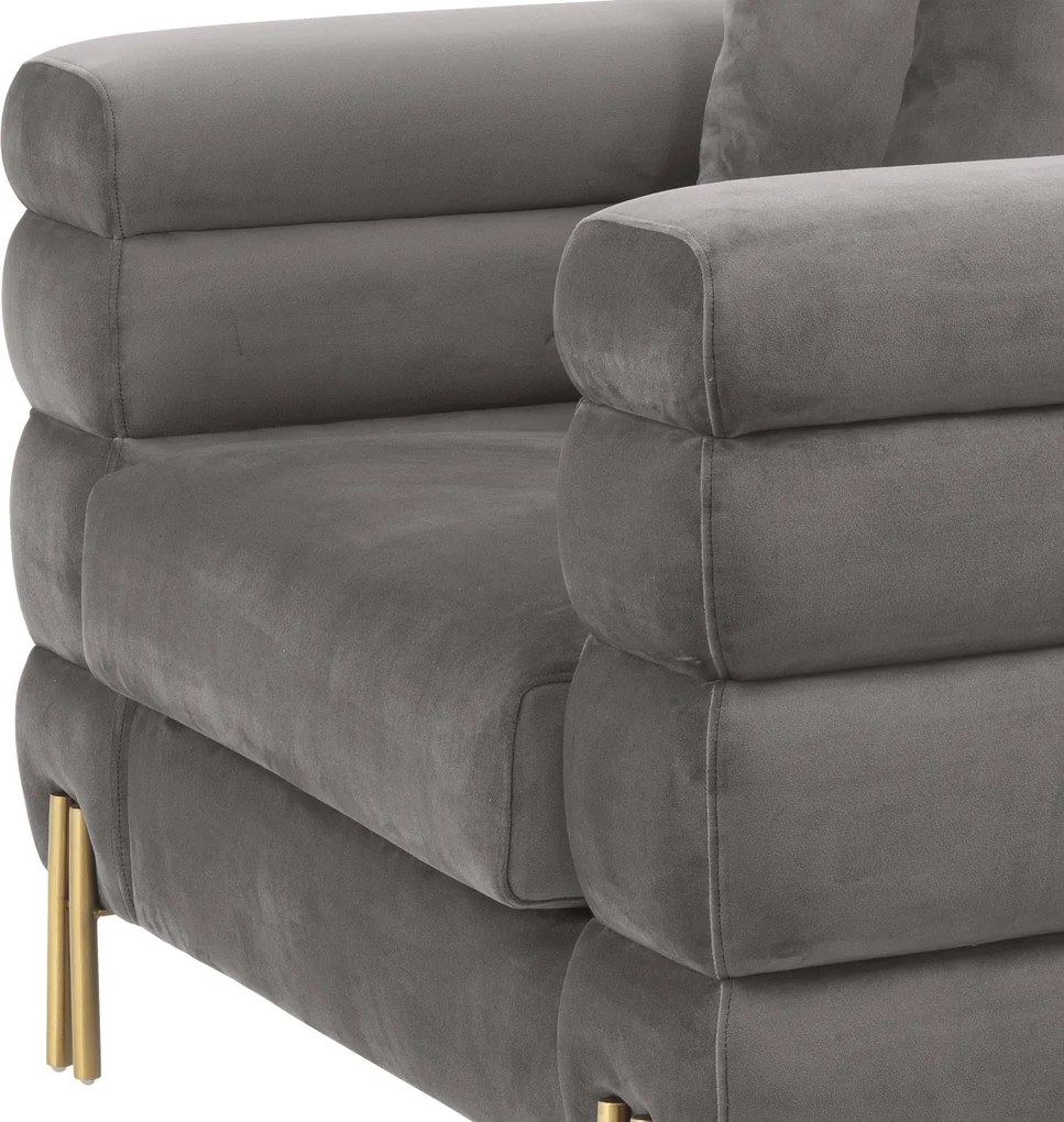 Fotoliu elegant design LUX York, catifea gri 114344 HZ