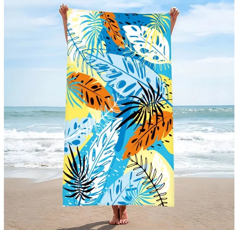Set de plaja SUMMER FRESH – prosop 100×180 cm si poncho 80×145 cm, colorat