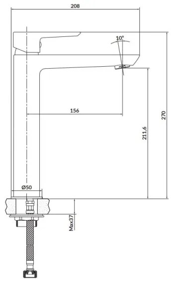 Baterie de lavoar Cersanit S951-355 MILLE 27 cm alb + ventil