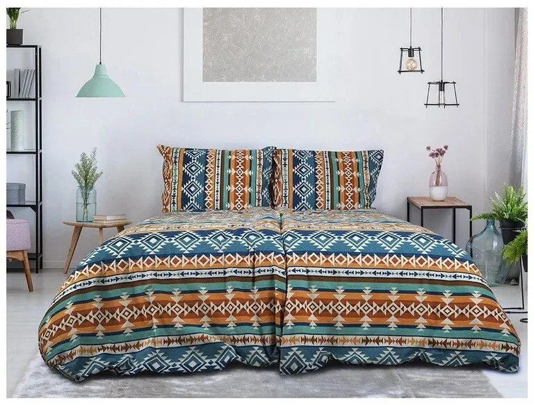 B.E.S. Petrovice Lenjerie de pat din flanel Aztec Spirit, 140 x 200 cm, 70 x 90 cm