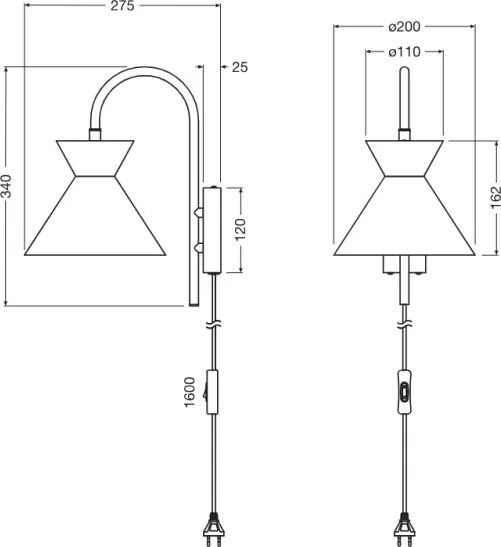 Osram - Aplica de perete DECOR WAIST 1xE27/40W/230V neagră