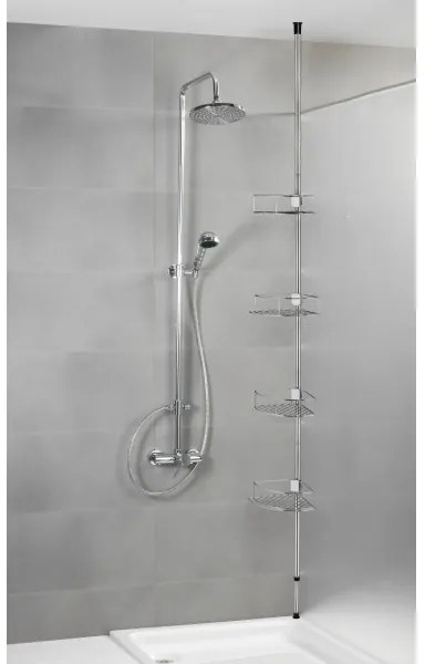 WENKO 21803100 - Poliță de colț DOLCEDO, 31 x 27,5 cm, inox/crom lucios