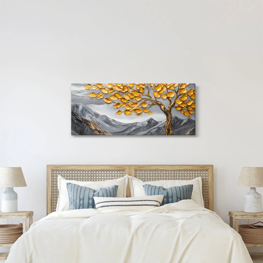 Tablou – Arbore cu frunze aurii (120x50 cm)
