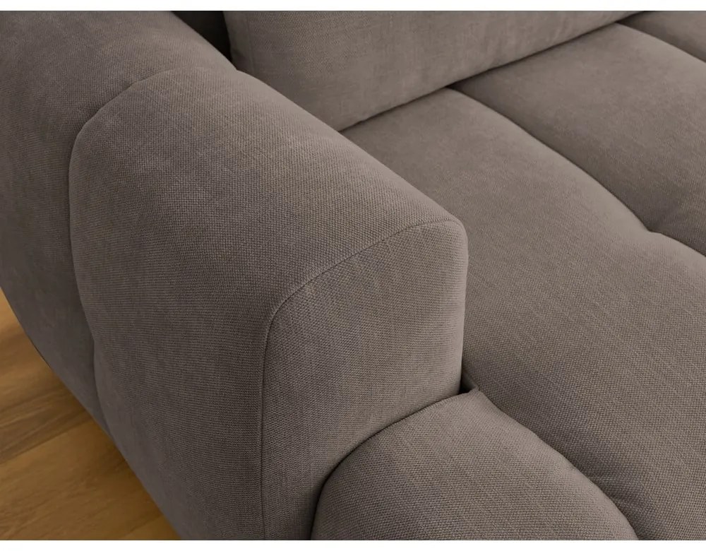 Colțar taupe extensibil/cu spațiu de depozitare (cu colț pe partea dreaptă/cu șezlong) Fuji – Bobochic Paris