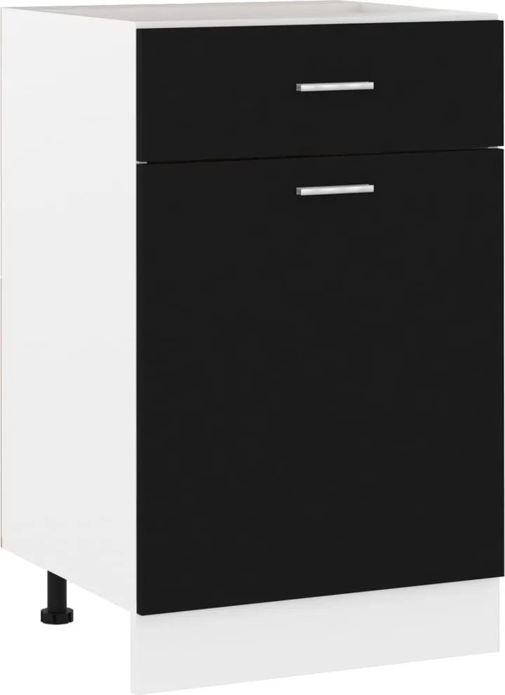 vidaXL Dulap inferior cu sertar “Lyon”, negru, 50x46x81,5 cm