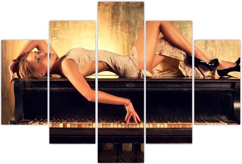 Tablou - Femeia și pian (150x105 cm)