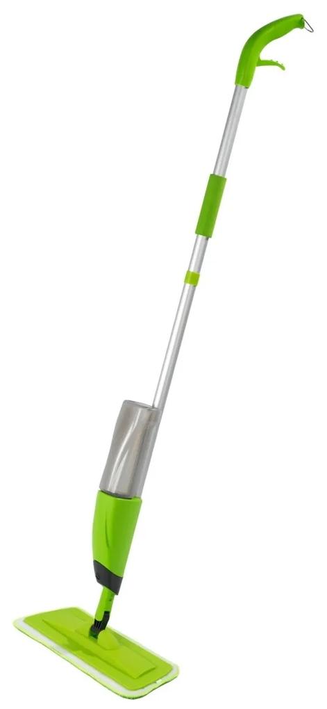 Mop cu rezervor si pulverizator Wet Wenko, 128 cm, aluminiu/plastic/poliester, verde