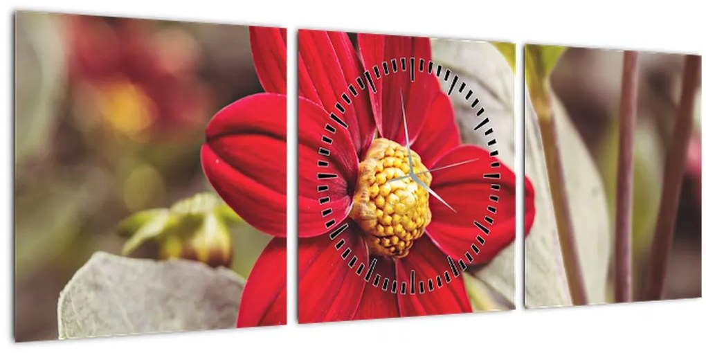 Tablou cu floare (cu ceas) (90x30 cm)