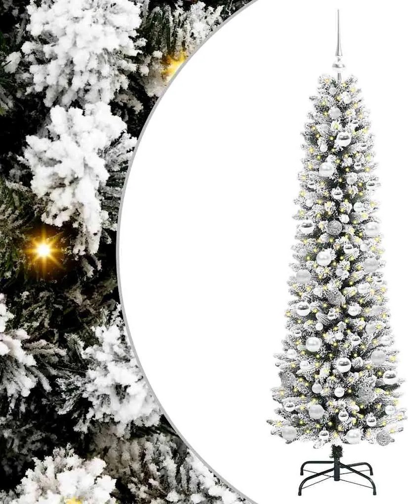 vidaXL Brad de Crăciun artificial Alb 180 cm PVC și metal și plastic