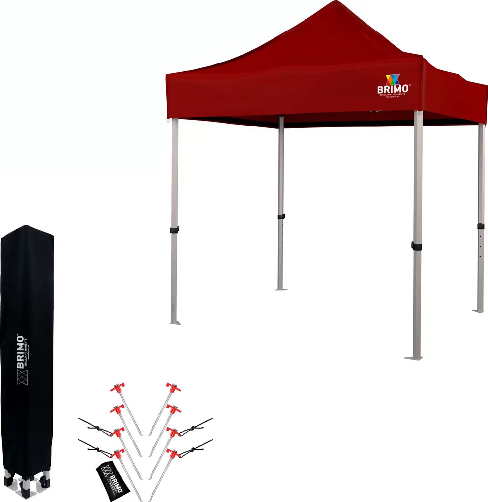 Cort de vânzare pliabil din aluminiu fără pereți | BRIMO Exclusive Alu 2x2 m - fără pereți - Rosu