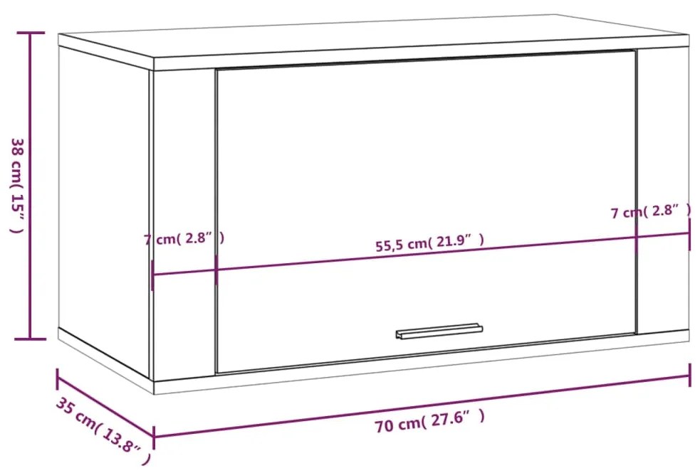 Pantofar de perete, gri beton, 70x35x38 cm, lemn prelucrat 1, Gri beton