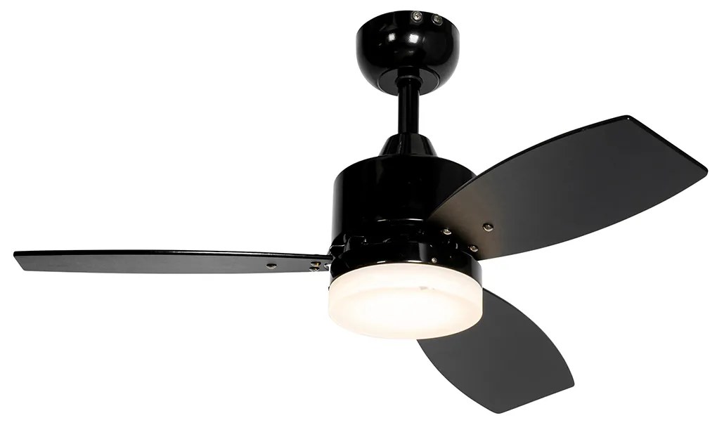 Ventilator de tavan de exterior negru cu LED inclus cu telecomandă IP44 - Toledo