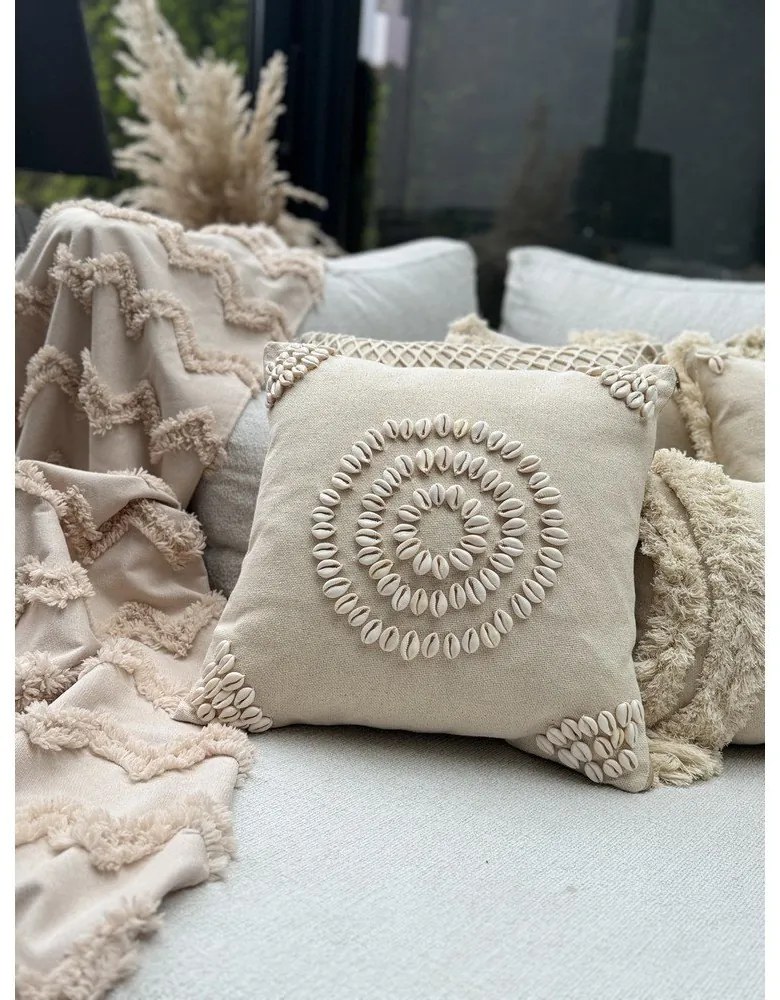 Față de pernă din bumbac 43x43 cm Seashells – Mioli Decor