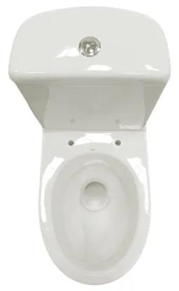 Vas WC compact Mito, Roma, cu rezervor evacuare orizontala si capac din polipropilena, alb