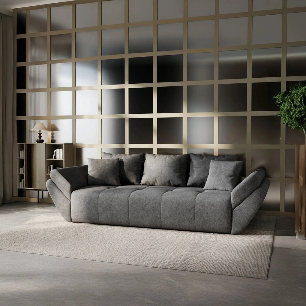 Canapea extensibilă dumonde cu ladă de depozitare si sezut confortabil din spuma high-density, Berlin Enjoy Kaki 250x100 cm