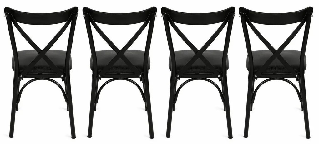 Set de scaune de sufragerie Ekol Black, 4 buc.