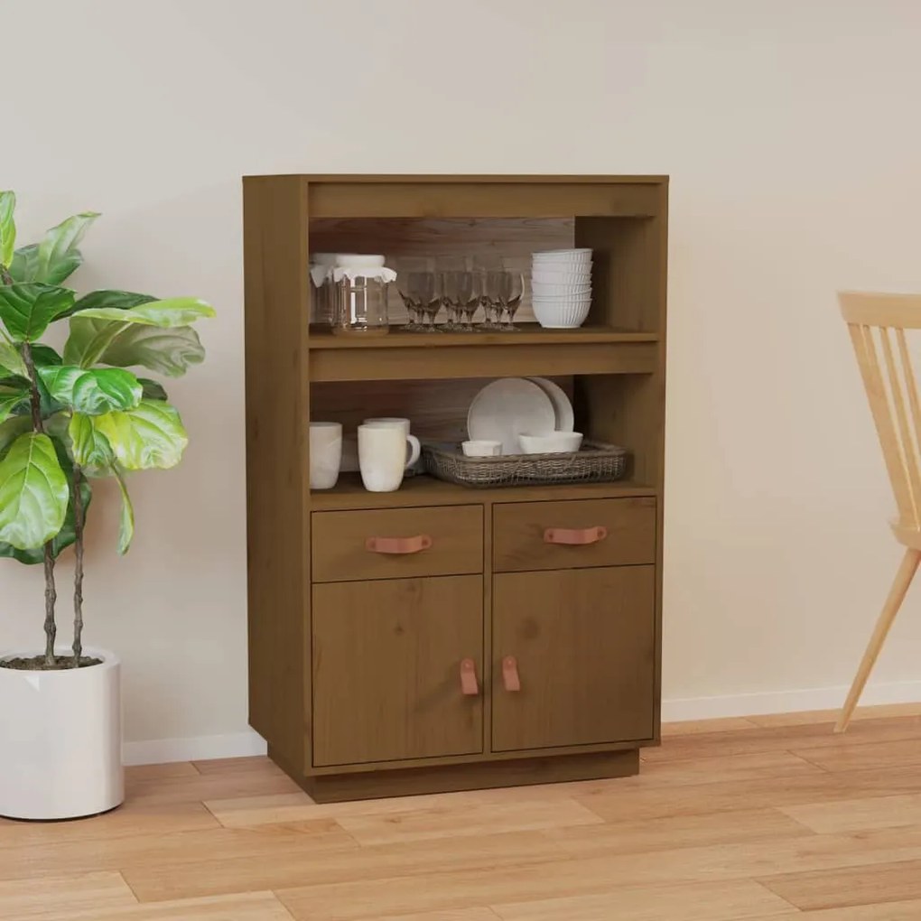 vidaXL Dulap înalt, maro miere, 67x40x108,5 cm, lemn masiv de pin