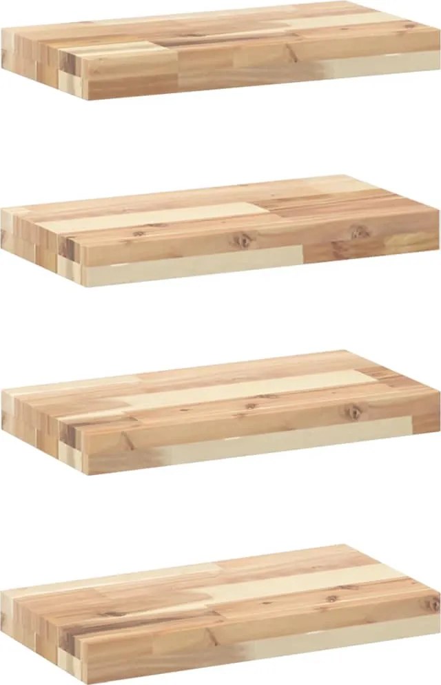 vidaXL Rafturi suspendate 4 buc. 40x20x4 cm lemn masiv acacia netratat