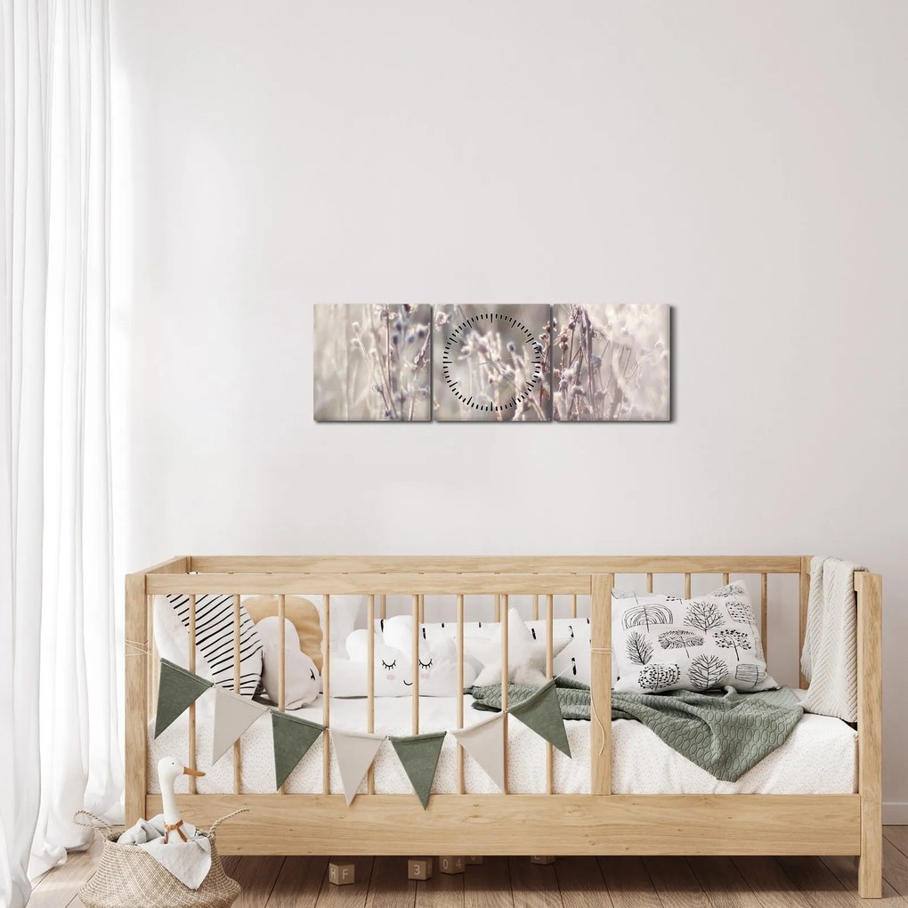 Tablou - Plante (cu ceas) (90x30 cm)