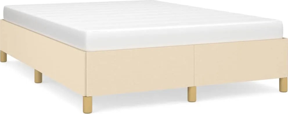 vidaXL Cadru de pat fără saltea, crem, 140x200 cm, textil