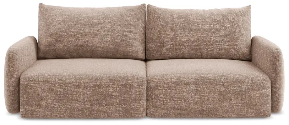 Canapea maro deschis extensibilă/cu spațiu de depozitare 238 cm Kalena – Makamii