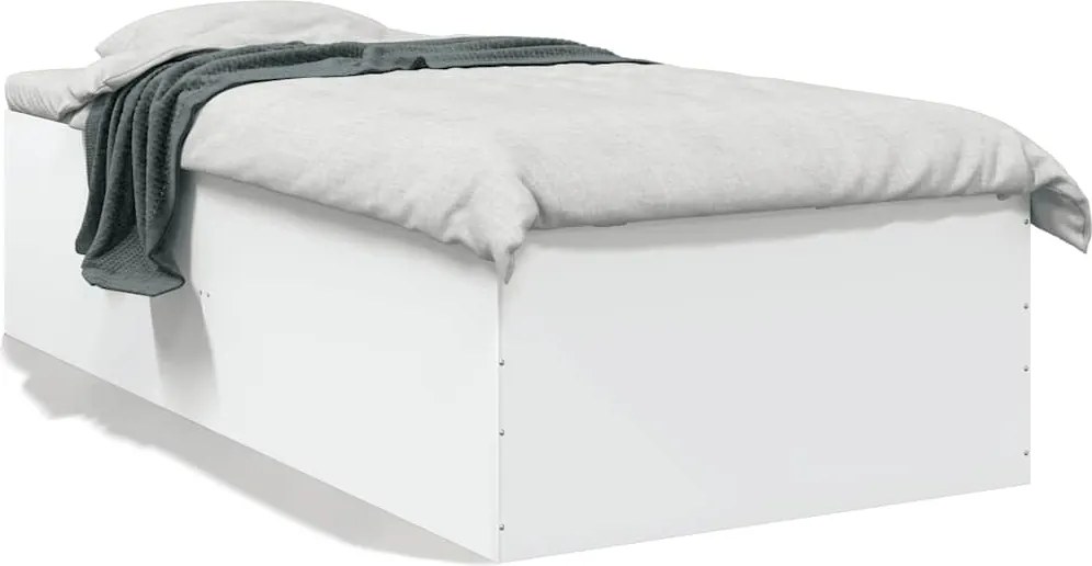 vidaXL Cadru de pat, alb, 100x200 cm, lemn prelucrat
