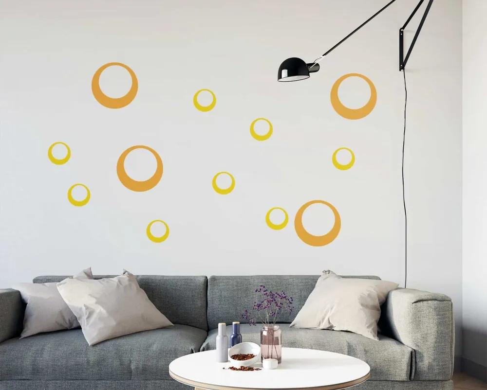 GLIX Decorative circles - autocolant de perete Galben 60 x 40 cm