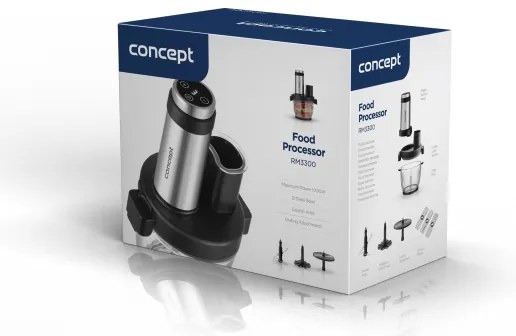 Robot de bucătărie cu răzătoare Concept RM3300 1000W/230V negru/oțel inoxidabil