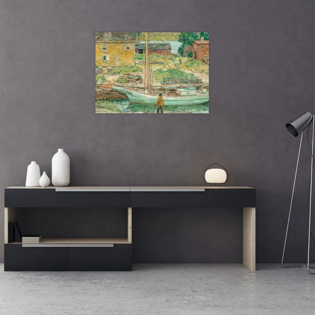 Tablou - Childe Hassam, Oyster Sloop, Cos Cob, reproducere (70x50 cm)