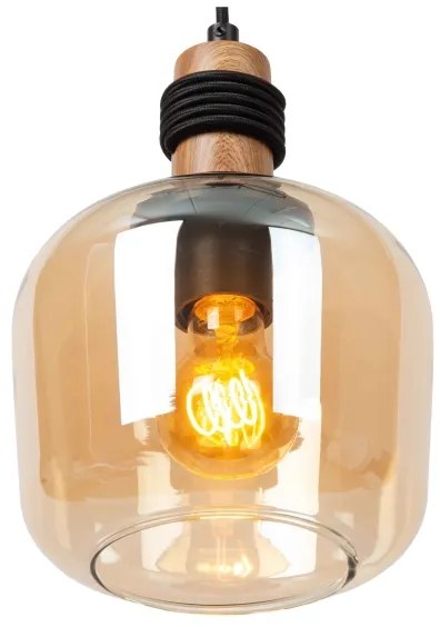 Lustră pe cablu Lucide 45408/18/62 ILONA 1xE27/40W/230V d. 18 cm negru/bej