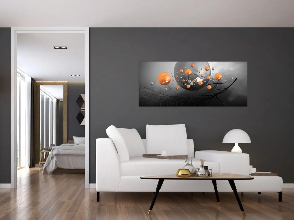 Tabloul cu bile portocalii (120x50 cm)