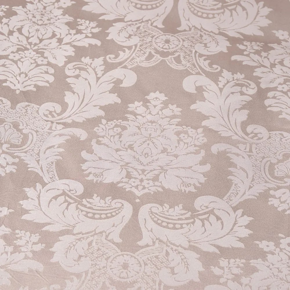 Lenjerie de pat bej din damasc pentru pat de o persoană 135x200 cm Damask Jacquard – Catherine Lansfield