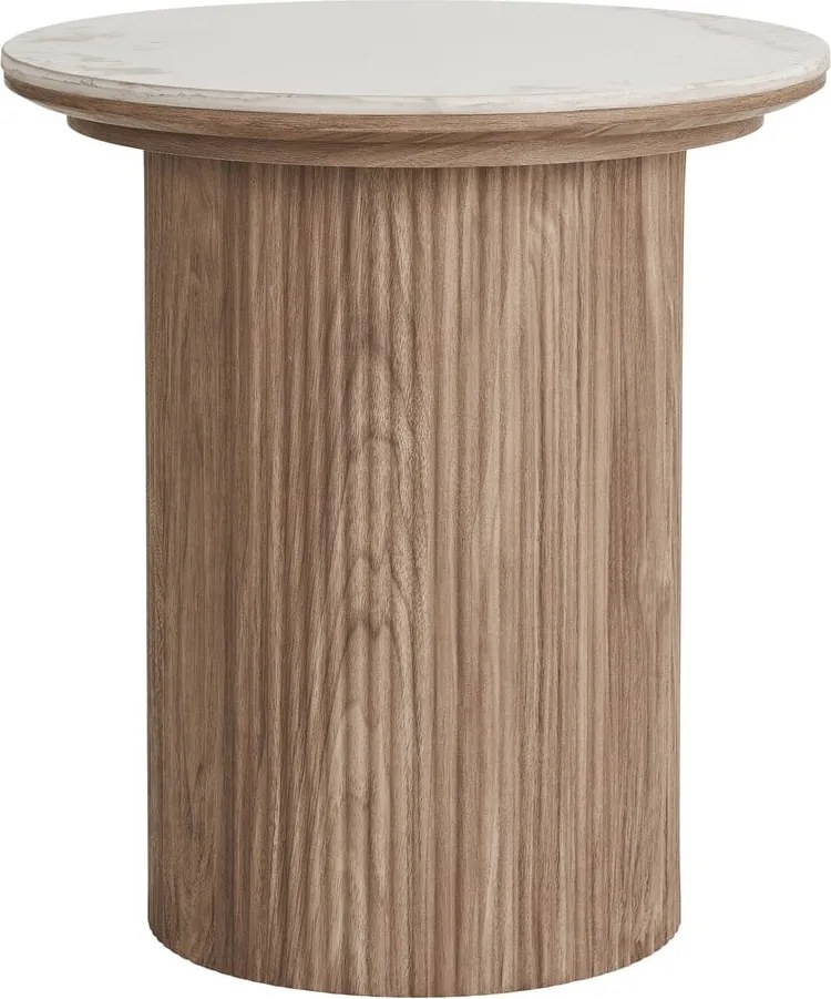 Măsuță auxiliară rotundă cu blat cu aspect de marmură ø 45 cm Athens – House Nordic