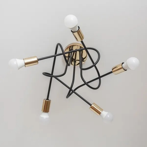 Lustră aplicată OXFORD 5xE27/15W/230V aurie/neagră