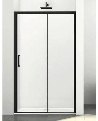 Ușă duș culisantă Sanotechnik Elite Black 118-122x195 cm sticlă transparentă profil negru mat