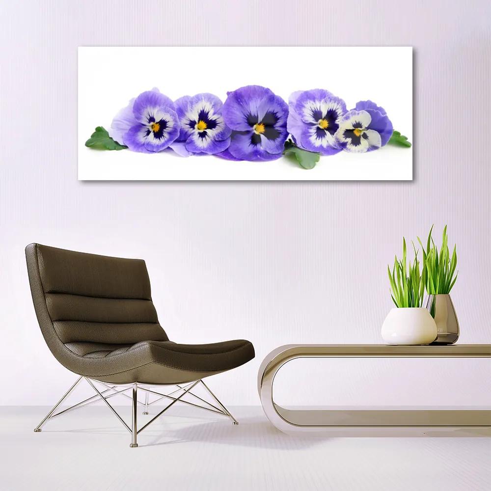 Tablouri acrilice Petale Floral Alb Violet Verde