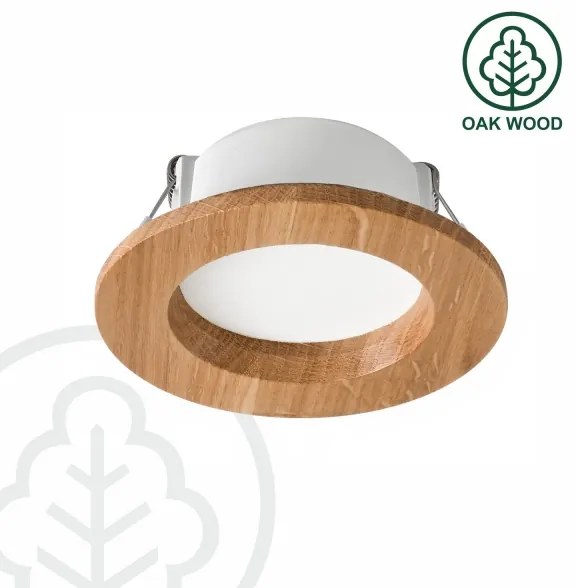 LED spot WOODY 5,5W 230V 4000K stejar Ø10 cm plafonieră