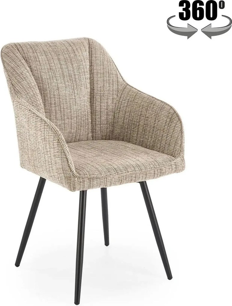 Scaun K576, bej/negru, stofa clasica/otel, 54x60x85 cm