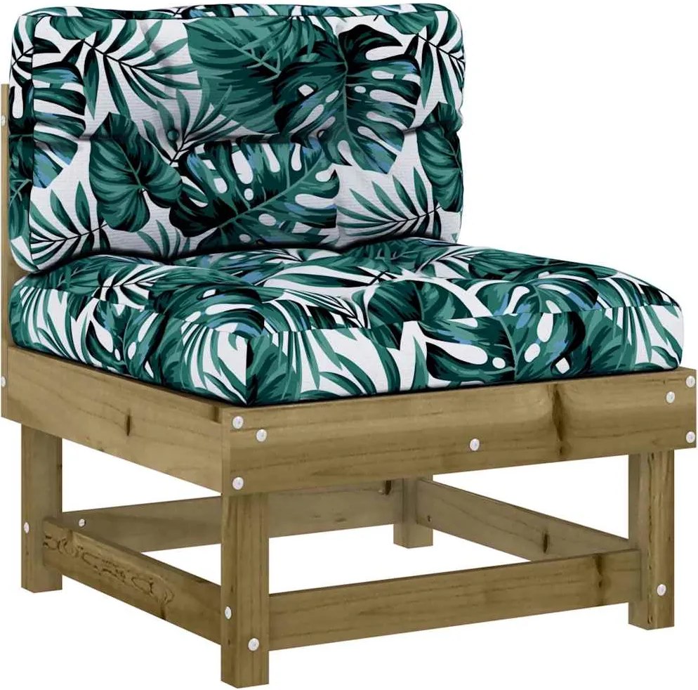 vidaXL Canapea de mijloc cu perne, lemn de pin tratat