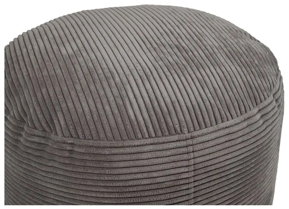 Taburet gri deschis cu tapițerie din catifea reiată Om 60 – SLOWDOWN