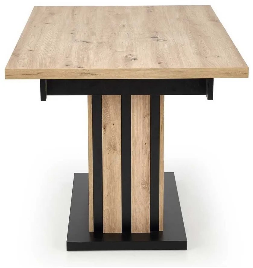 Masă de bucătărie Lamello 160 cm, stejar artisan / negru