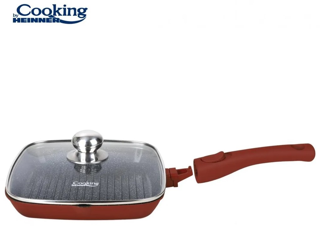 Tigaie Grill Aluminiu+Capac 28x4 Cm, Calabria, Cooking By Heinner HR-JLG-A28G