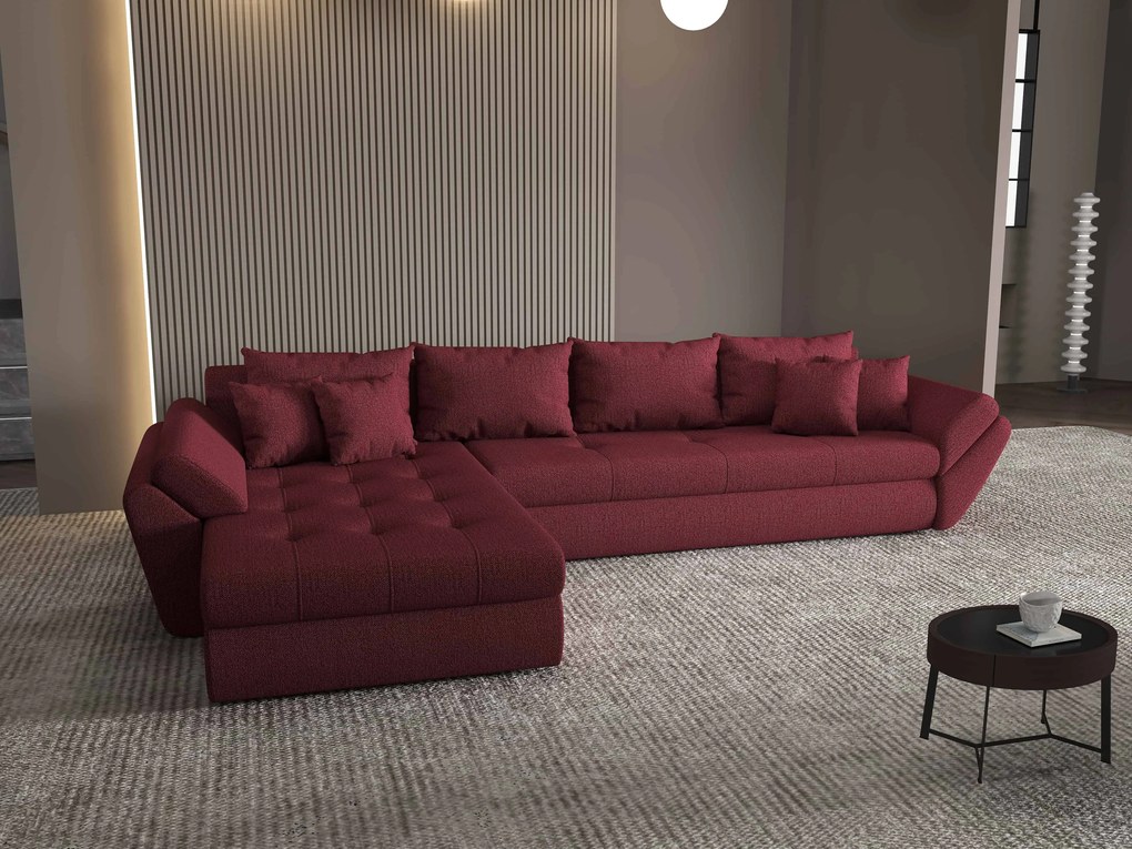 Colțar extensibil dumonde cu ladă de depozitare si sezut confortabil din spuma high-density, Loana XL Enjoy Winery 335x185 cm